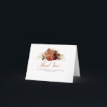 Pampas Grass Floral Terracotta Wedding Thank You Card<br><div class="desc">Pampas grass floral terracotta rust wedding thank you cards</div>