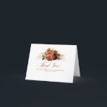Pampas Grass Floral Terracotta Wedding Thank You Card<br><div class="desc">Pampas grass floral terracotta rust wedding thank you cards</div>