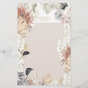 Pampas Grass Floral Tropical Jungle Stationery