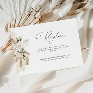 pampas grass floral wedding reception card