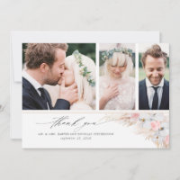 Pampas Grass Floral Wedding Thank You Photo