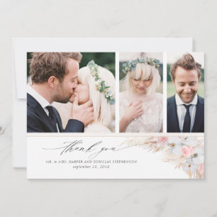 Pampas Grass Floral Wedding Thank You Photo