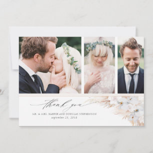 Pampas Grass Floral Wedding Thank You Photo