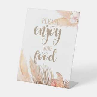 Pampas Grass food table sign, Pedestal Sign