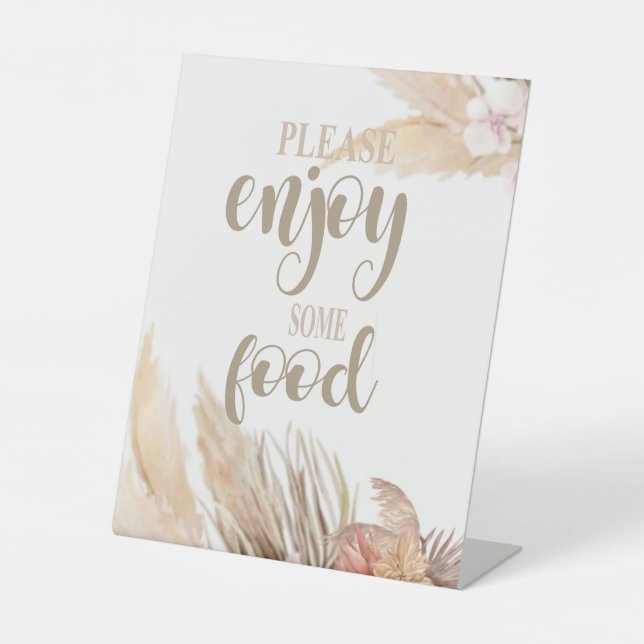 Pampas Grass food table sign, Pedestal Sign (Front)
