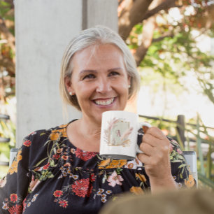 Pampas Grass Frame With Monogram Mug Gift Idea