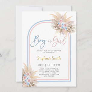 Pampas Grass Gender Reveal Invitation
