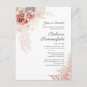 Pampas Grass Graduation 2025 Invitation Postcard