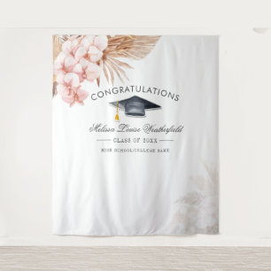 Pampas Grass Graduation Photo Backdrop Tapestry