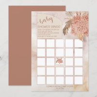 Pampas Grass | Hydrangeas Baby Shower Bingo Card
