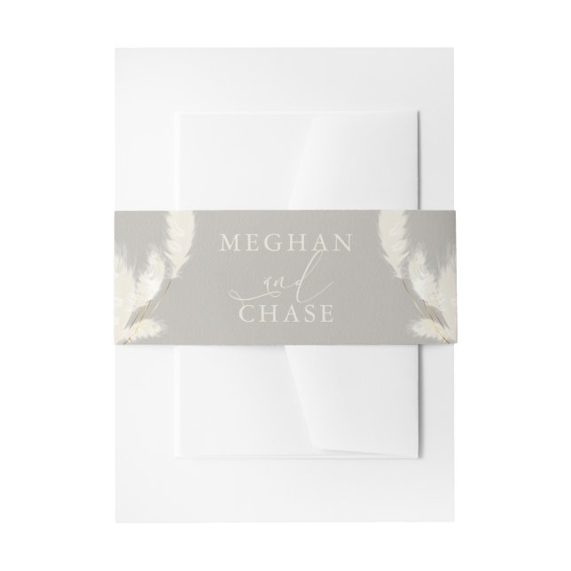 Pampas Grass Invitation Belly Band (Front Example)