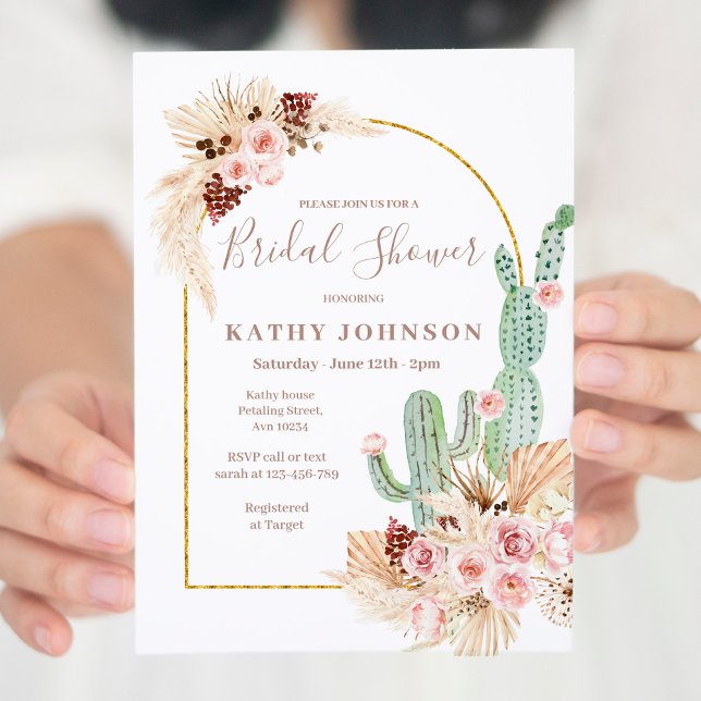 Pampas Grass Mexican Fiesta Bridal Shower  Invitation (Creator Uploaded)