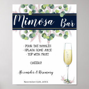 Pampas Grass Mimosa Bar Bridal Shower, Wedding Poster