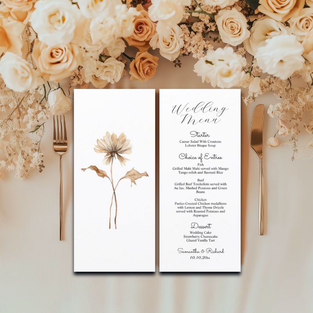 Pampas Grass Modern 4x9'' Wedding Menu (Creator Uploaded)