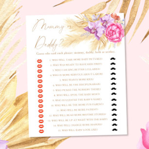 Pampas grass - mummy or daddy baby shower game