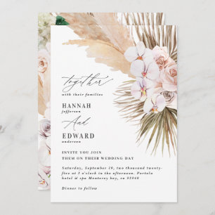 Pampas grass palm foliage orchid modern rustic