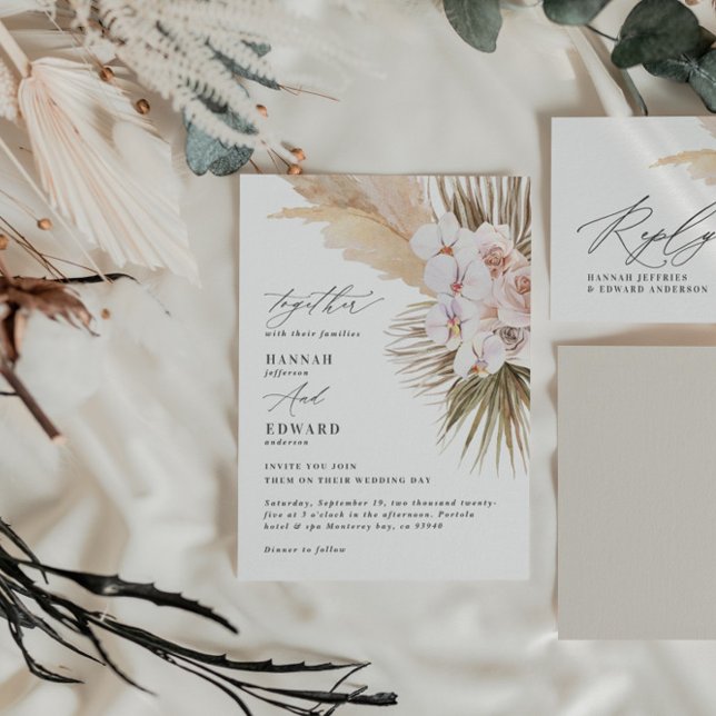 Pampas grass palm foliage orchid modern rustic (Creator Uploaded)