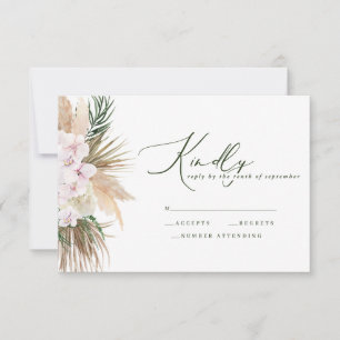 Pampas grass palm orchid modern rustic reply