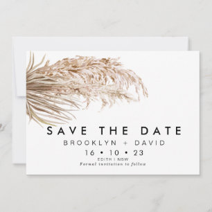 Pampas Grass Palm Wedding Save The Date Card