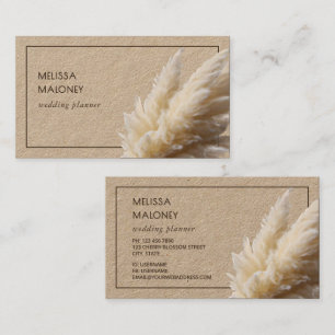 Pampas Grass Photo Kraft Paper Business Card