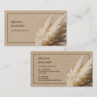 Pampas Grass Photo Kraft Paper Business Card