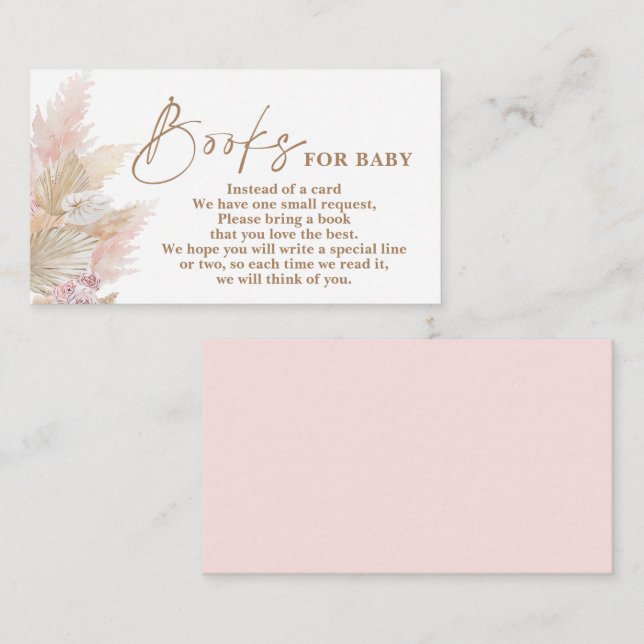 Pampas Grass pink Books for Baby Enclosure Card (Front/Back)