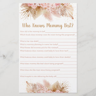 Pampas Grass Pink Floral Who Knows Mummy Best Game