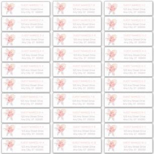 Pampas Grass   Pink Roses Guest Address List Stick