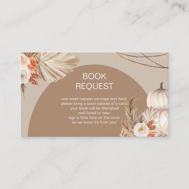 Pampas Grass Pumpkin Book Request Enclosure Card (Front)
