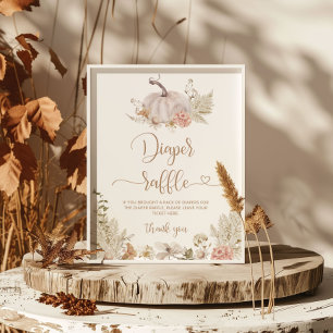 Pampas grass pumpkin diaper raffle poster