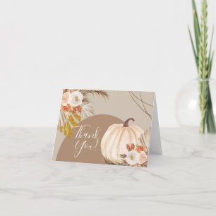 Pampas Grass Pumpkin Thank You Card