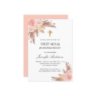 Pampas grass rose blush first holy communion