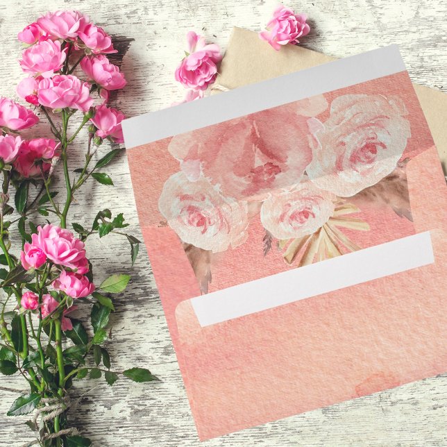 Pampas grass rose gold floral boho wedding  envelope (Creator Uploaded)