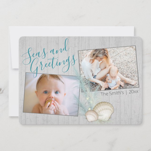 Pampas Grass Rustic Beach Holiday Photo (Front)