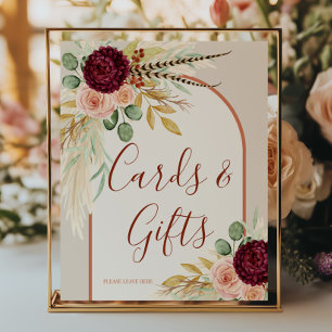 Pampas Grass Rustic Boho Terracotta Card And Gift  Poster