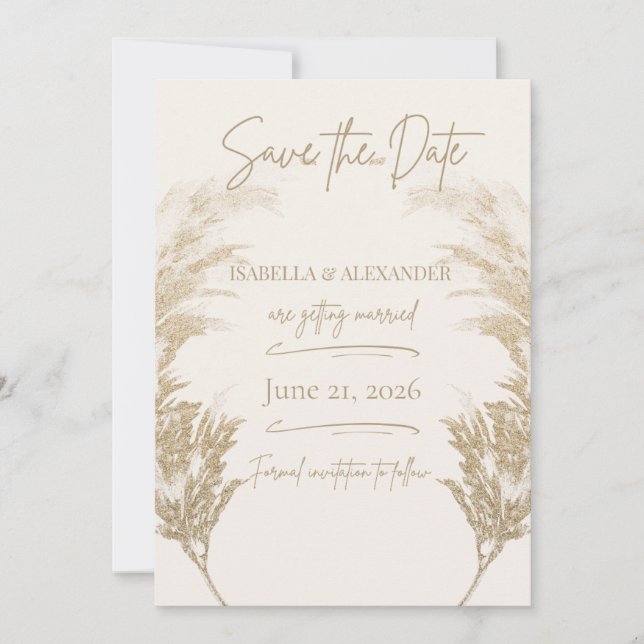 Pampas Grass Save the Date (Front)