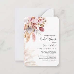 Pampas Grass Script Chic Bridal Shower Invitation