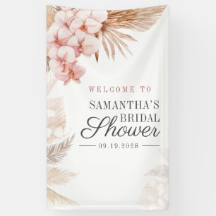 Pampas Grass Script Terracotta Bridal Shower Banner