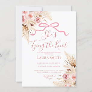 Pampas Grass She's Tying The Knot Bridal Shower Invitation