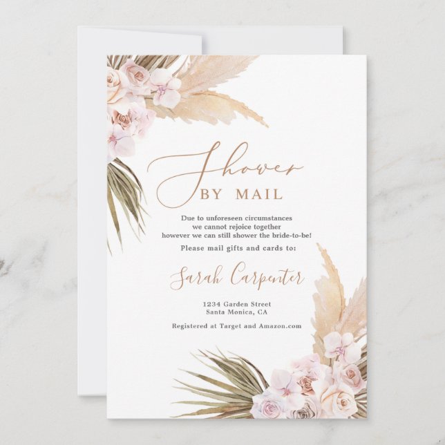 Pampas Grass shower by mail Bridal Shower Invitation (Front)