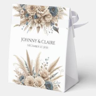 Pampas Grass Simple & Elegant Moder Wedding ScrIpt Favour Box