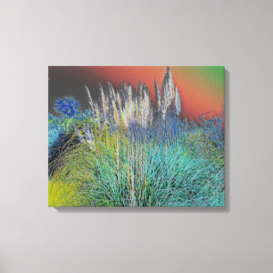 Pampas Grass Solarised - Digital Manipulation Canvas Print