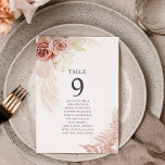 Pampas Grass Table Number Wedding Seating Chart<br><div class="desc">Plan your wedding reception with precision, from save the date, to day of the wedding events like the reception and seating arrangements with these botanical eucalyptus leaves table number seating chart cards. Simple plug in the names of the guests and the table numbers. This way, the wedding party will arrive...</div>