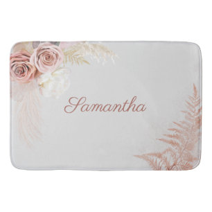 Pampas Grass Tan Bridal Terracotta Dried Palms Bath Mat