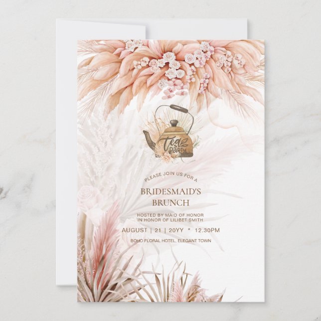 Pampas Grass TEA PARTY Bridal Shower Lunch (Front)
