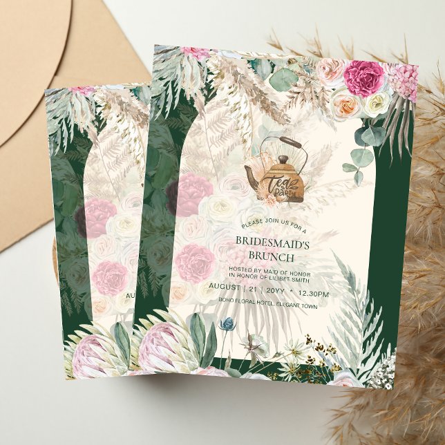 Pampas Grass TEA PARTY Bridal Shower Lunch Flyer (Creator Uploaded)