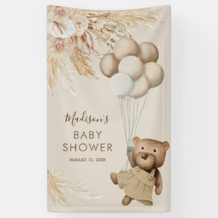Pampas Grass Teddy Bear Baby Shower Banner