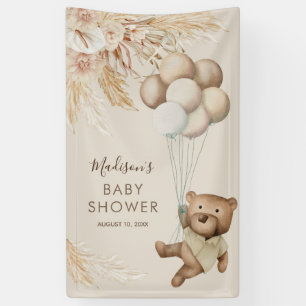 Pampas Grass Teddy Bear Baby Shower Banner