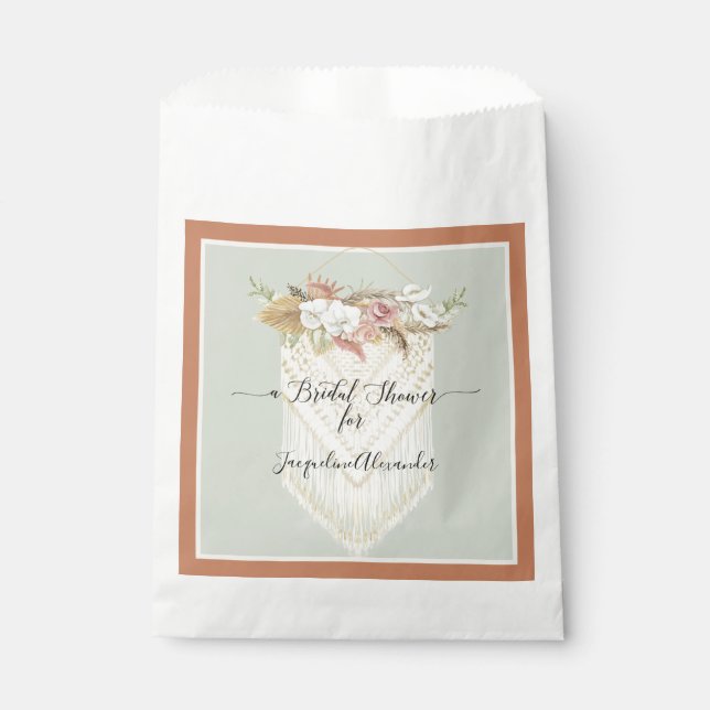 Pampas Grass Terra Cotta Floral Greenery Bridal Favour Bags (Front)