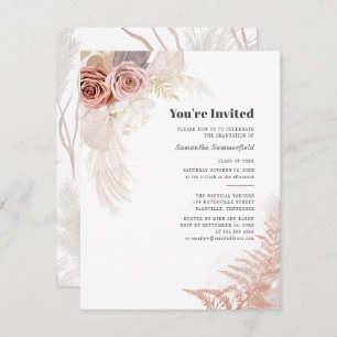 Pampas Grass Terracotta 2022 Graduation Invitation